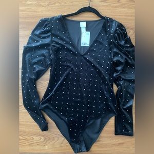Black velvet H&M bodysuit